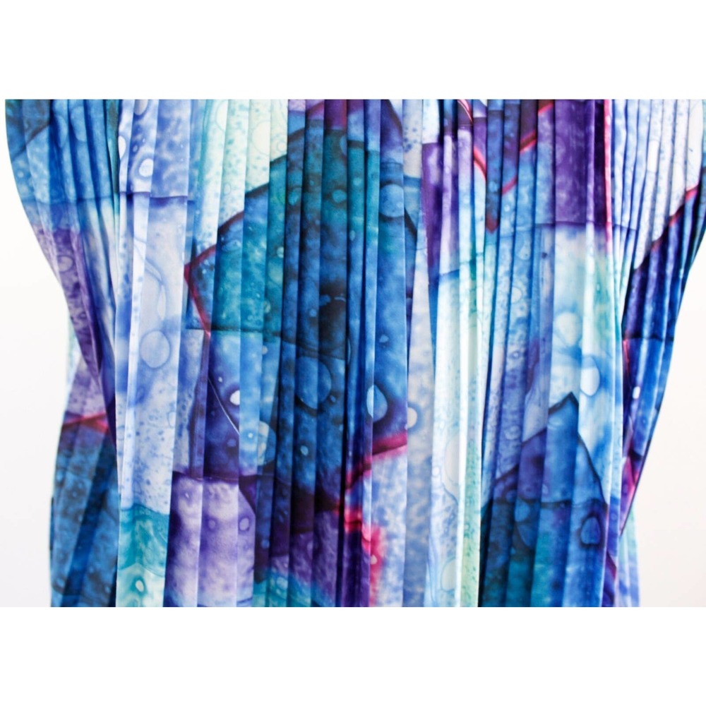 & Other Stories Blue and Purple Geometric Midi Dress - Picture 5 of 7